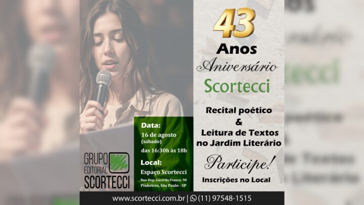 Scortecci Editora Celebra 43 Anos de Contribuição ao Mercado Editorial Brasileiro com Evento Especial